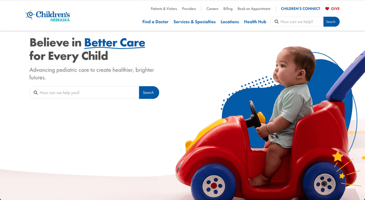 Children's Nebraska Home Hero